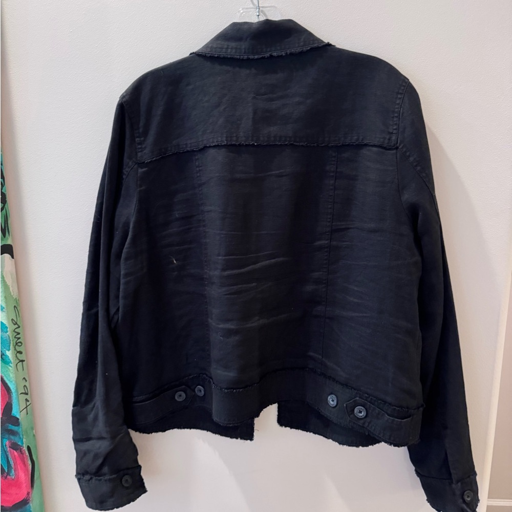 Tommy Bahama Two Palm Linen Jacket XL Women's Black Jacket